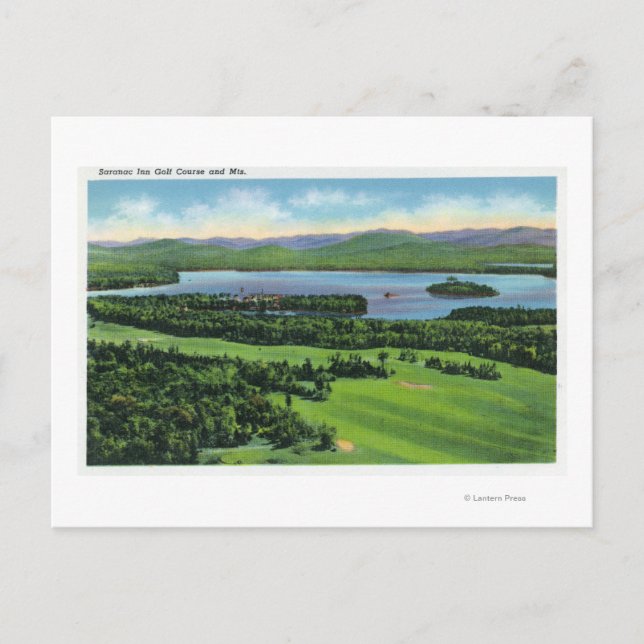 Aerial View of Saranac Inn Golf Course & Vykort (Framsida)