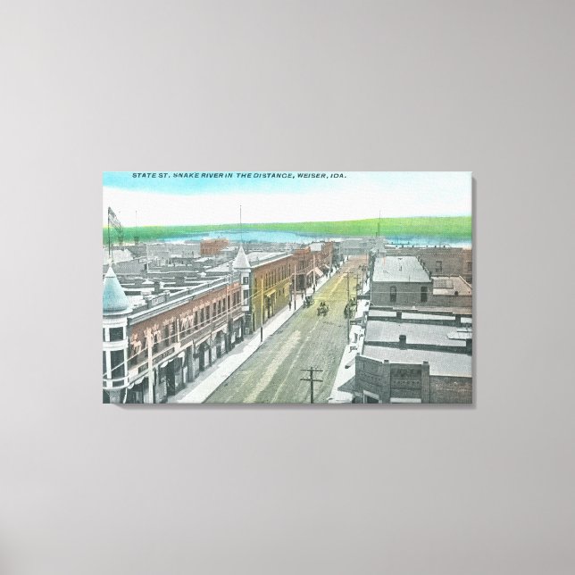 Aerial View of State Street and Snake River Canvastryck (Framsida)