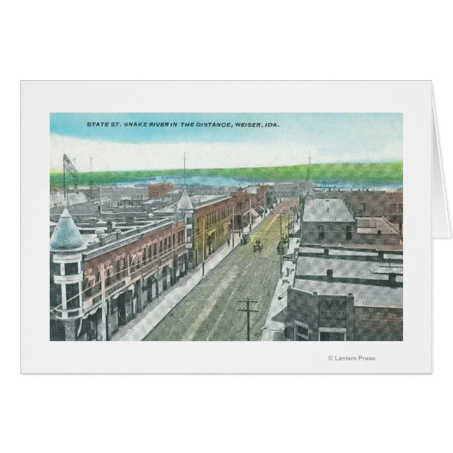 Aerial View of State Street and Snake River Hälsningskort (Framsidan Horizontal)