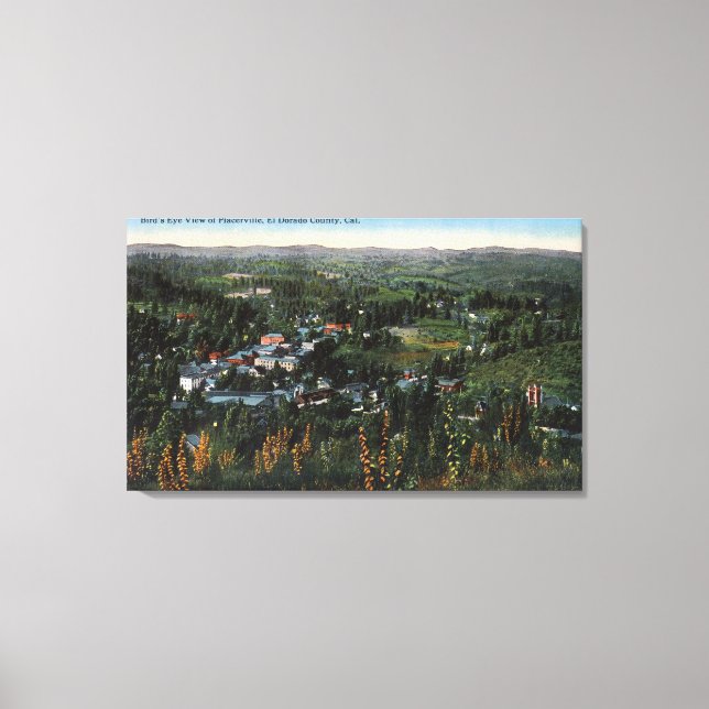 Aerial View of the CityPlacerville, CA Canvastryck (Framsida)