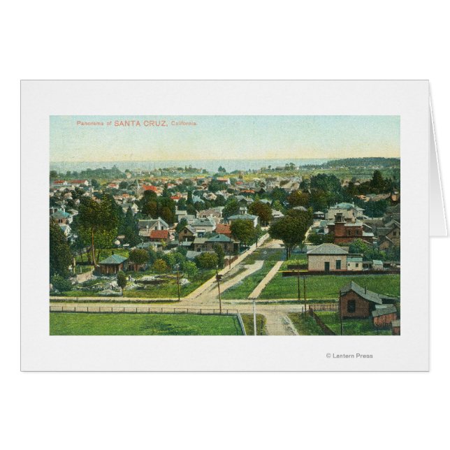 Aerial View of the CitySanta Cruz, CA Hälsningskort (Framsidan Horizontal)
