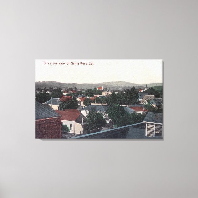 Aerial View of the CitySanta Rosa, CA Canvastryck (Framsida)