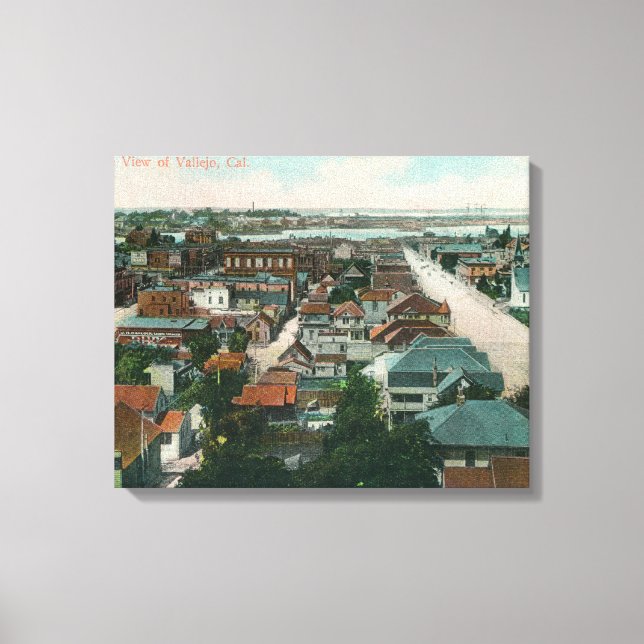 Aerial View of the CityVallejo, CA Canvastryck (Framsida)