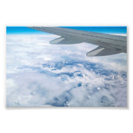 Aerial View of the Snowy Alps – Flight to Venice Fototryck