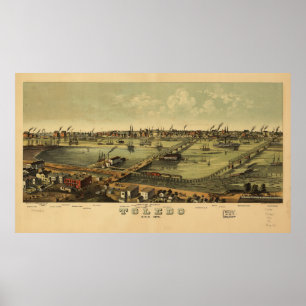 Aerial View of Toledo, Ohio (1876) Poster