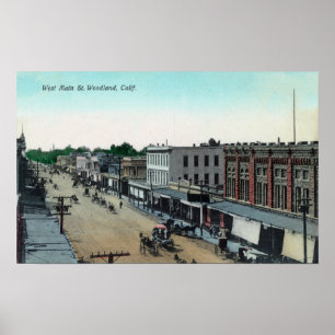 Aerial View of Väster Main Street Woodland, CA Poster