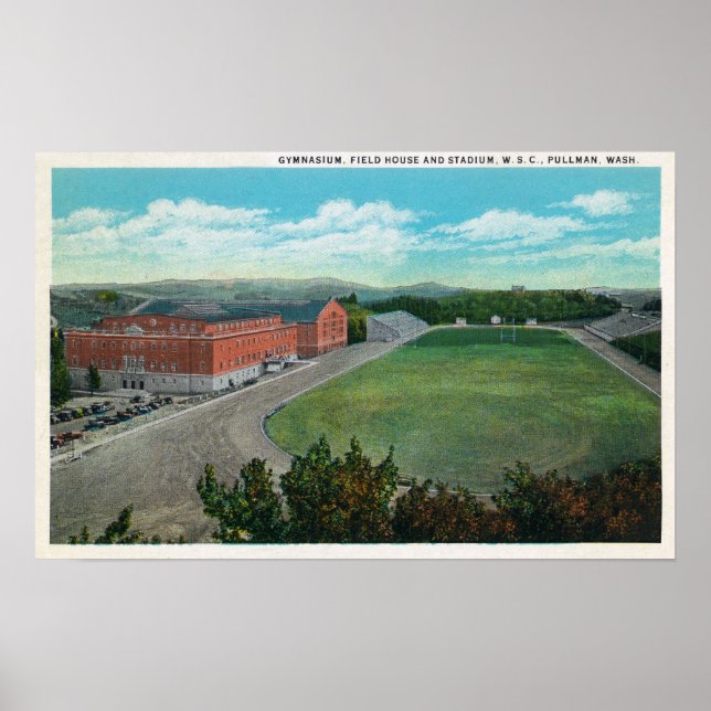 Aerial View of WA State College Gym och Poster (Framsidan)