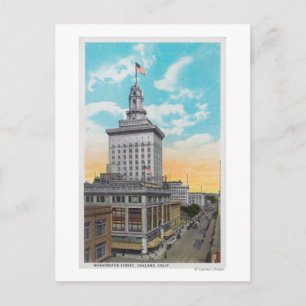 Aerial View of Washington Street Oakland, CA Vykort
