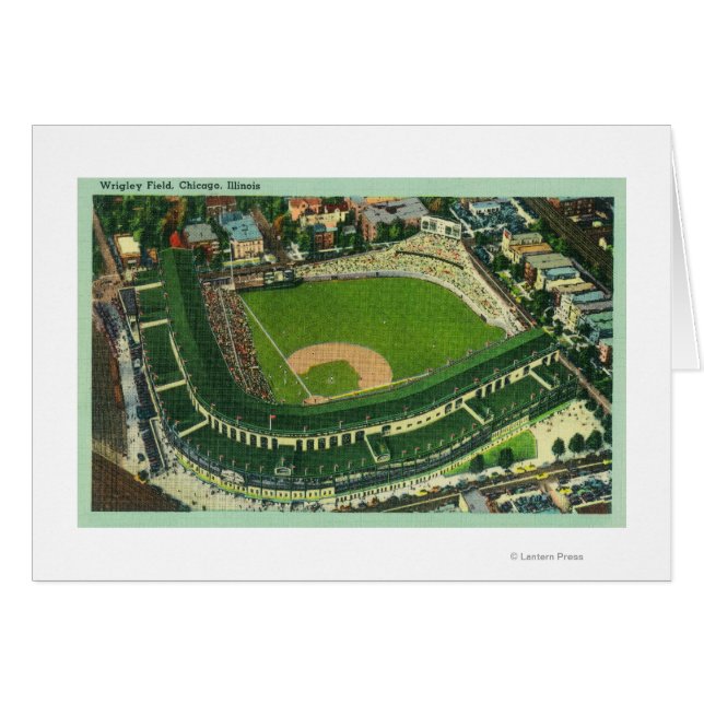 Aerial View of Wrigley Fält # 2Chicago, IL Hälsningskort (Framsidan Horizontal)