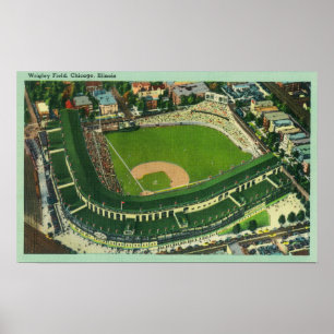 Aerial View of Wrigley Fält # 2Chicago, IL Poster