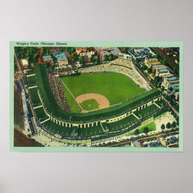 Aerial View of Wrigley Fält # 2Chicago, IL Poster (Framsidan)