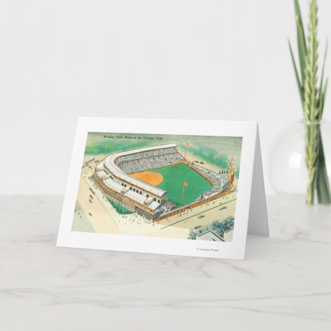 Aerial View of Wrigley Fält # 3Chicago, IL Kort (Framsida)