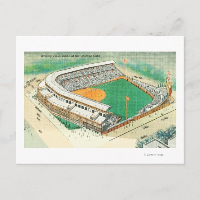 Aerial View of Wrigley Fält # 3Chicago, IL Vykort (Framsida)