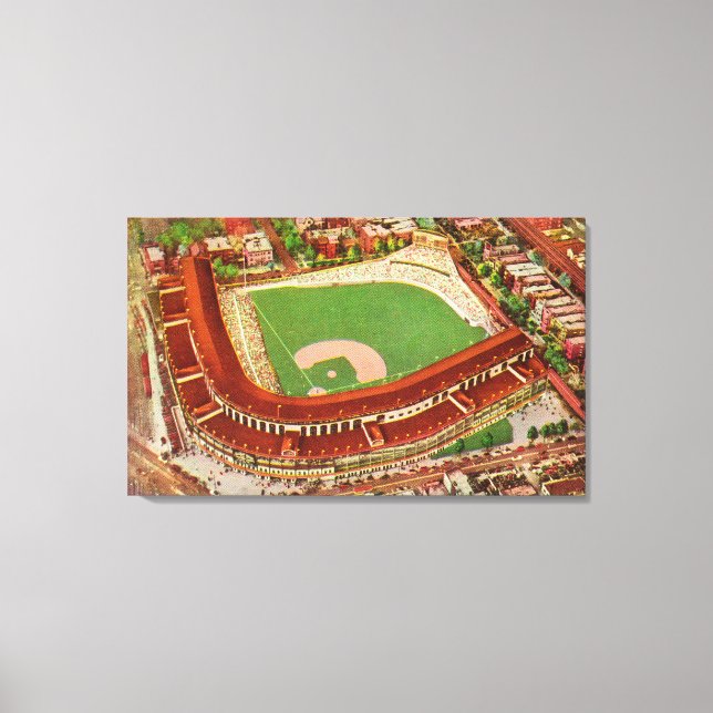 Aerial View of Wrigley FieldChicago, IL Canvastryck (Framsida)