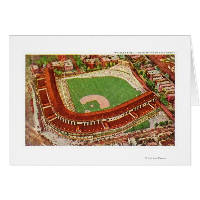 Aerial View of Wrigley FieldChicago, IL Hälsningskort (Framsidan Horizontal)