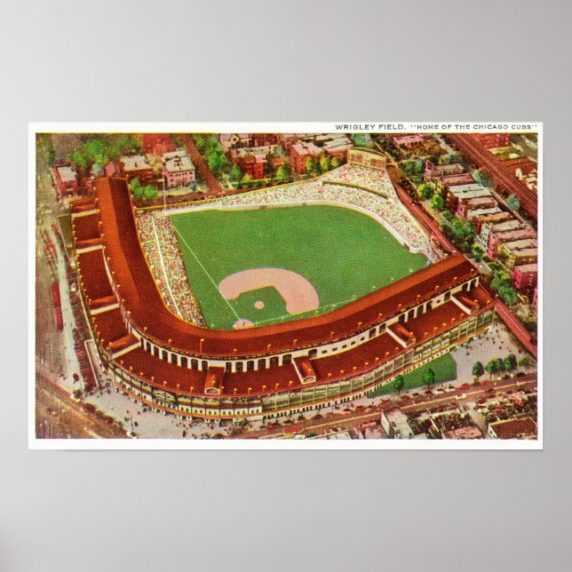 Aerial View of Wrigley FieldChicago, IL Poster (Framsidan)