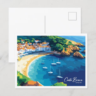 Aerial View Ro Costa Brava Spain Travel Vykort