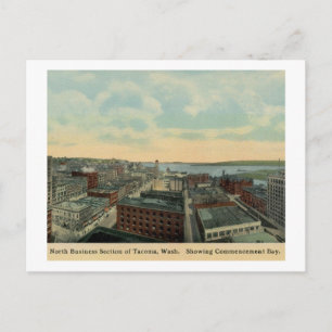 Aerial View Tacoma, Washington Vintage Vykort