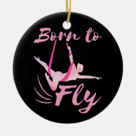 Aerial Yoga Born till Fly Julgransprydnad Keramik