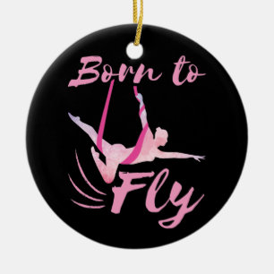 Aerial Yoga Born till Fly Julgransprydnad Keramik
