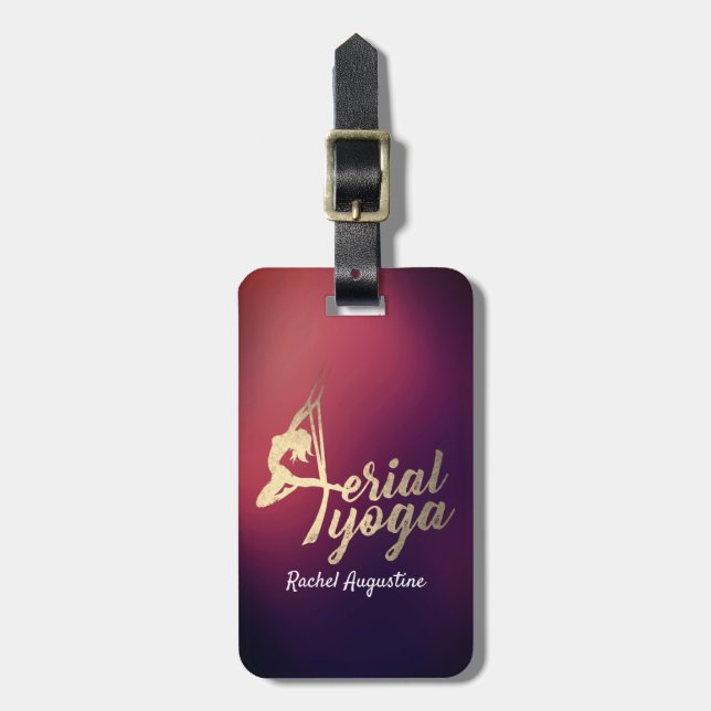 Aerial YOGA Meditation Pilates Fitness Instructor Bagagebricka (Vertikal Framsida)