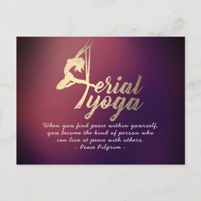 Aerial YOGA Meditation Pilates Fitness Instructor Vykort (Framsida)