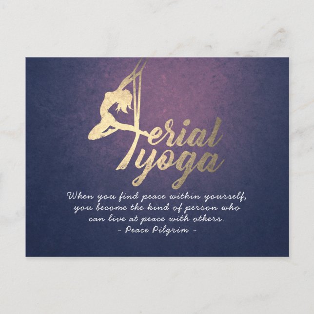 Aerial YOGA Meditation Pilates Fitness Instructor Vykort (Framsida)