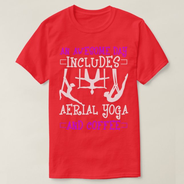 Aerial Yoga och Coffee Funny Hammock T Shirt (Design framsida)