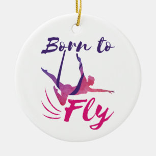 Aerial Yoga Silke Born till Fly Julgransprydnad Keramik