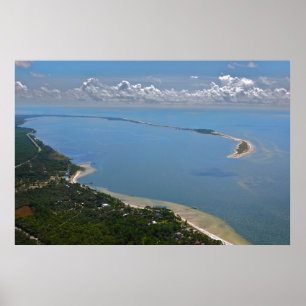 Aerialfotografi av Alligator Point, Florida Poster