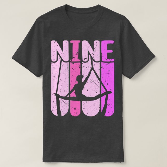 Aerialist 9:e födelsedag Silke Yoga T Shirt (Design framsida)