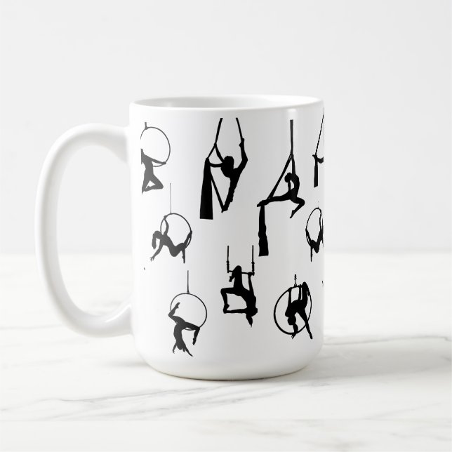 Aerialist Aerial Silke Lyra silhouettes Kaffemugg (Vänster)