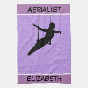 Aerialist Lila Glitter Kökshandduk