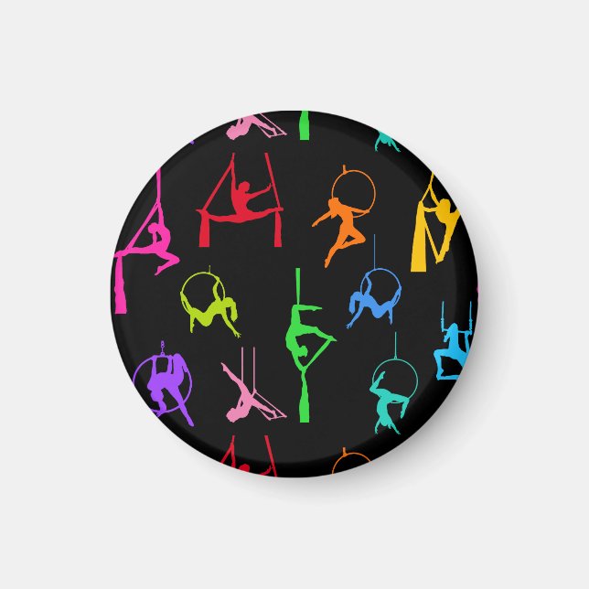 Aerialist Silke Lyra silhouettes rainbow Magnet (Framsidan)