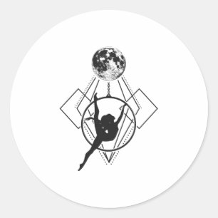 Aerialrådgivare i Ring Yoga Aerialist Acrobatics Runt Klistermärke