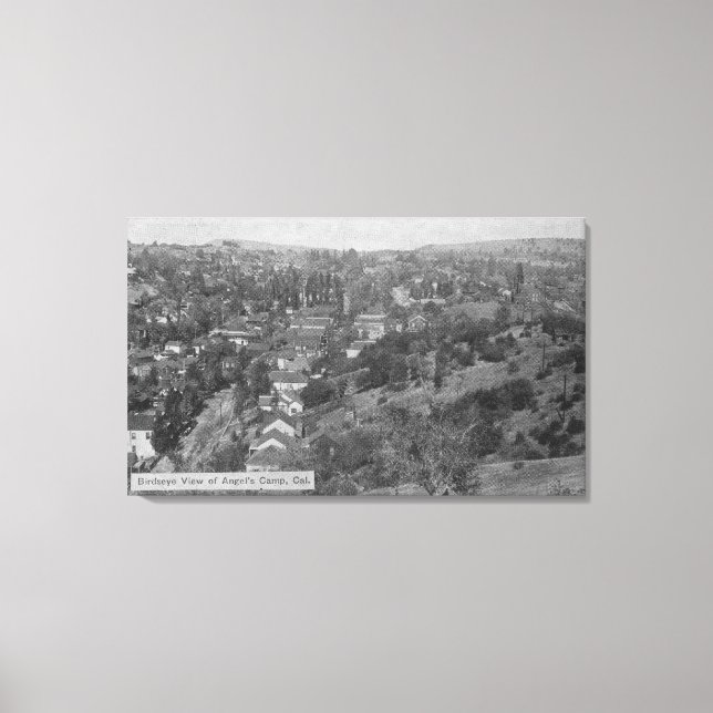 Aerialvy över Änglar CampAngels Camp, CA Canvastryck (Framsida)