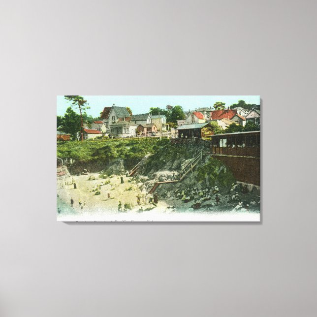 Aerialvy över badstranden canvastryck (Framsida)