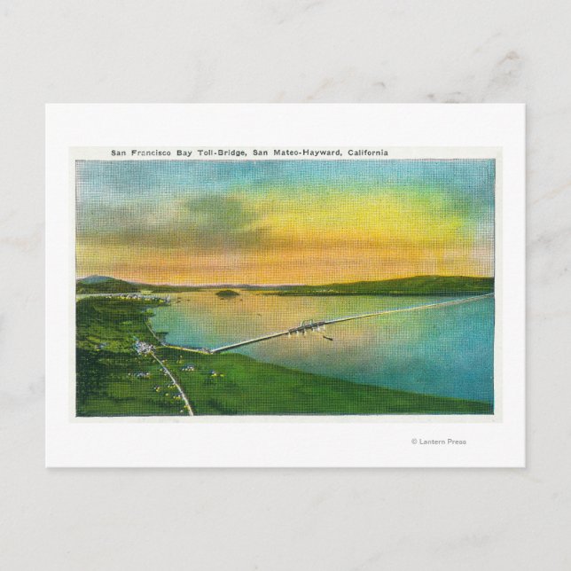 Aerialvy över Bay Bridge till Hayward, CA Vykort (Framsida)