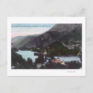 Aerialvy över Blue LakesMidlake, CA Vykort