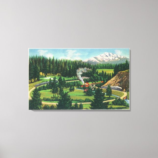 Aerialvy över Cantara Loop, Sacramento Canvastryck (Framsida)