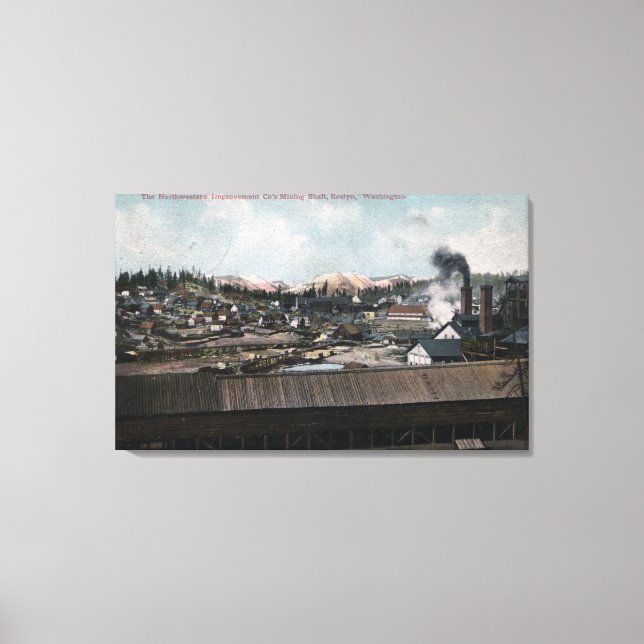 Aerialvy över gruvschakt och eget material canvastryck (Framsida)