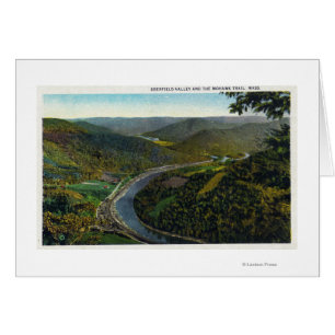 Aerialvy över järnvägs- och Deerfield Valley Hälsningskort