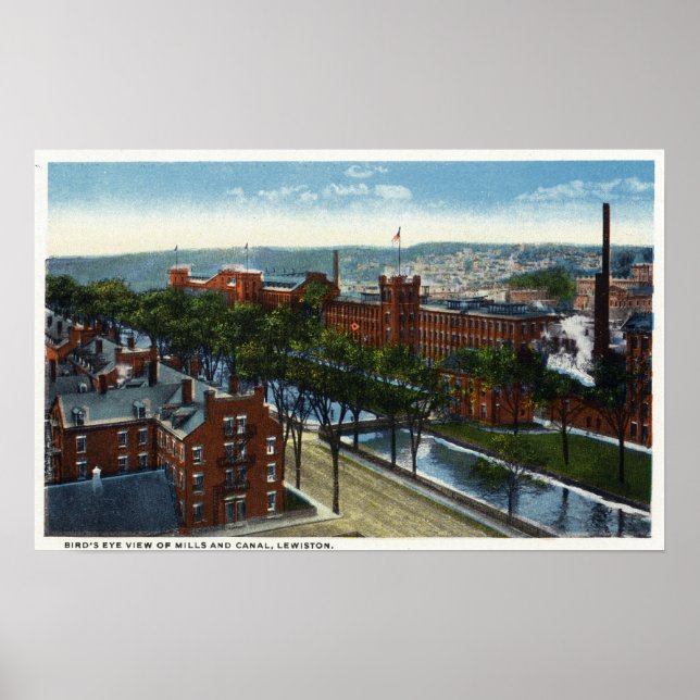 Aerialvy över Mills and Canal Poster (Framsidan)