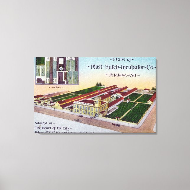 Aerialvy över must-Hatch Incubator Co Bldg Canvastryck (Framsida)