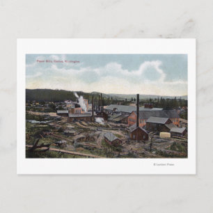 Aerialvy över Pappra Mills Vykort