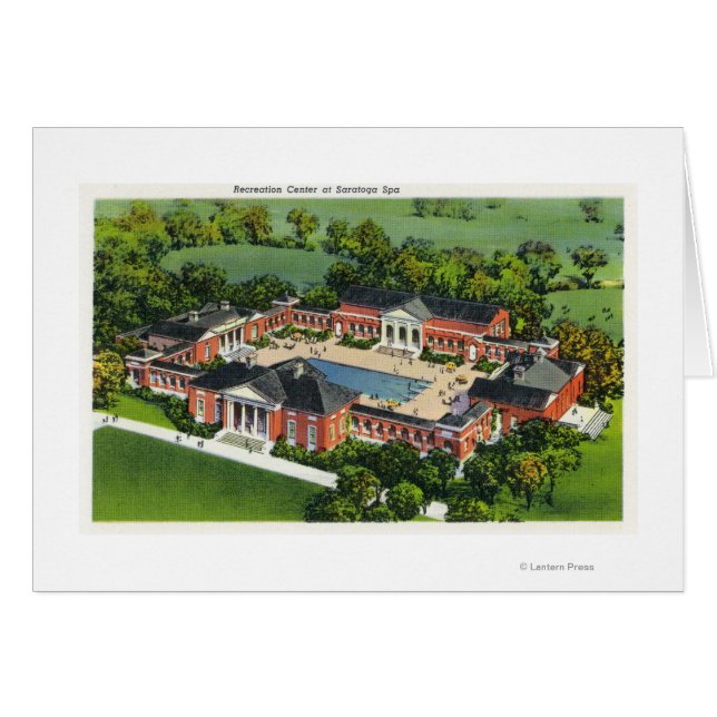 Aerialvy över Saratoga Spa Recreation Center Hälsningskort (Framsidan Horizontal)