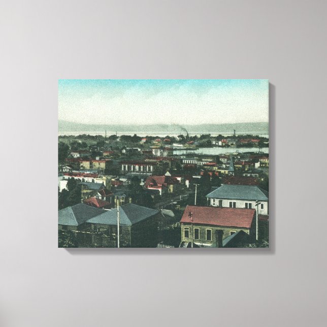 Aerialvy över staden och ön Mare Canvastryck (Framsida)