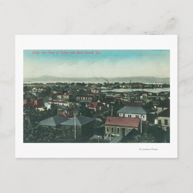 Aerialvy över staden och ön Mare Vykort (Framsida)