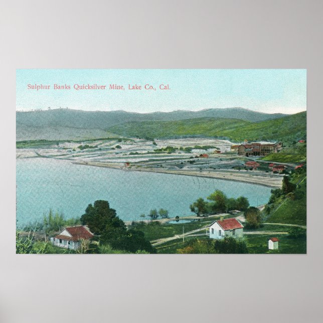 Aerialvy över Sulfur Banker Quicksilver Mine Poster (Framsidan)
