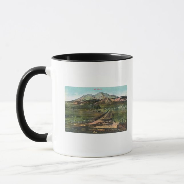 Aerialvy över Valley och Mt. Shasta Mugg (Vänster)